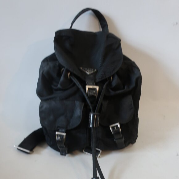 Womens Prada Milano 104 Black Nylon Shoulder Backpack Designer Handbag - Picture 4 of 14